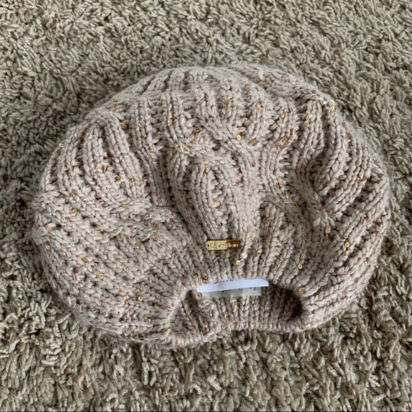 Calvin Klein Cream Knit Beret - Picture 2 of 4